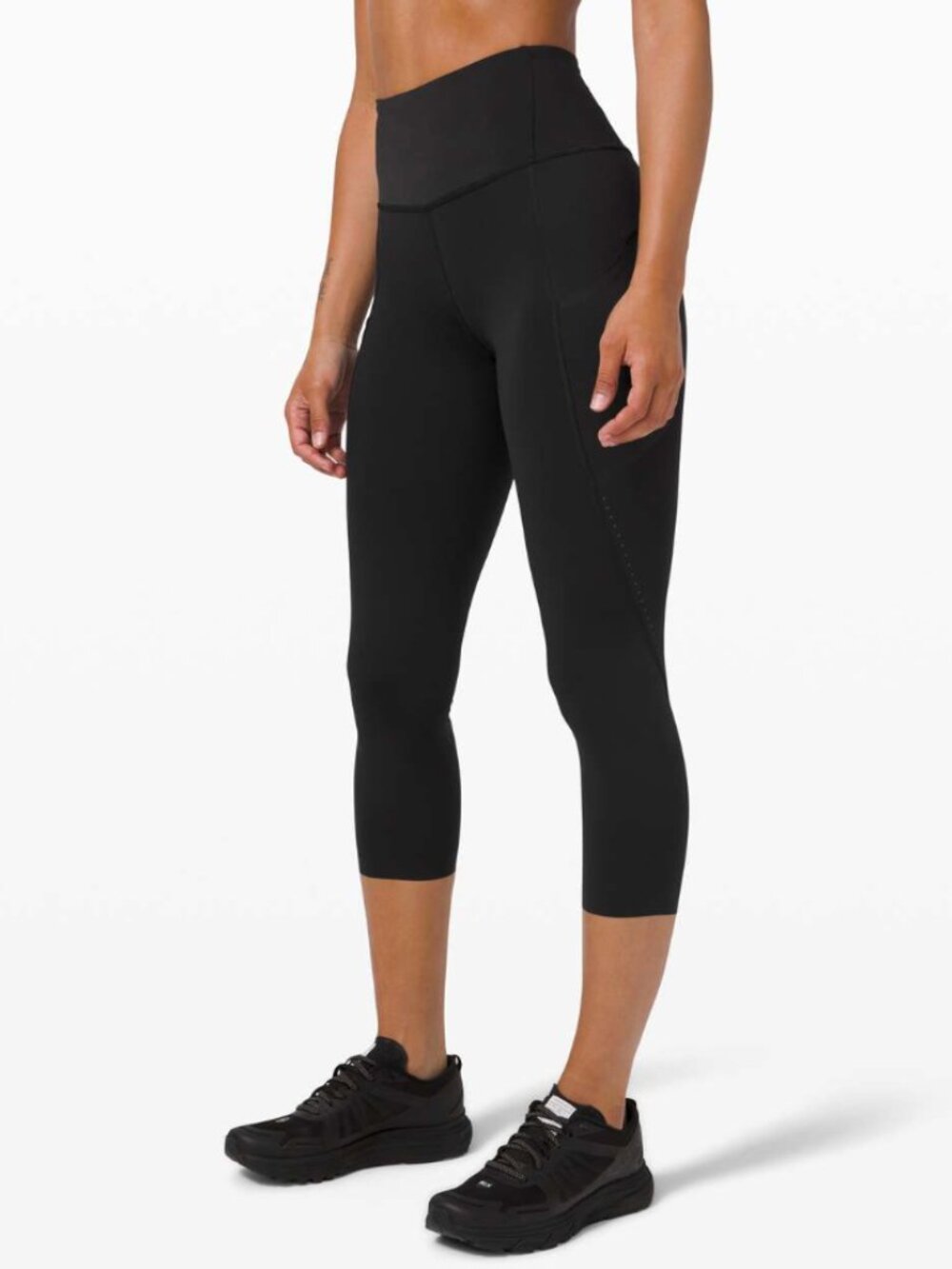 Lululemon Fast and Free High Rise Crop 21" Elite Black Women's 8
